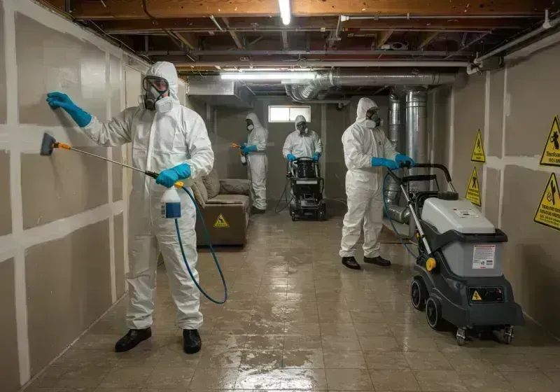 Basement Moisture Removal and Structural Drying process in West Feliciana Parish, LA